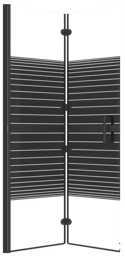 Divisória de chuveiro dobrável ESG 80x140 cm preto