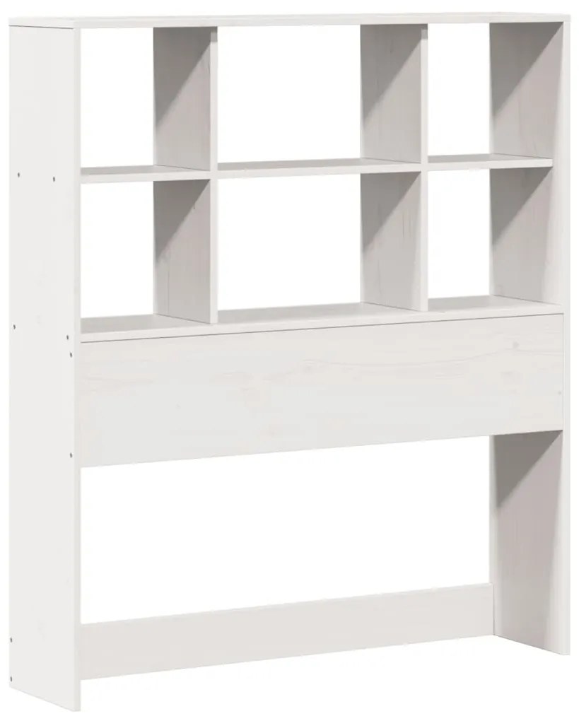 Cama com estante sem colchão 90x200 cm pinho maciço branco