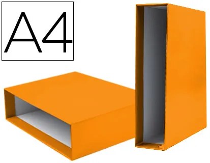 Caixa para Pasta de Arquivo Documenta Lombada Larga Din A4 Laranja