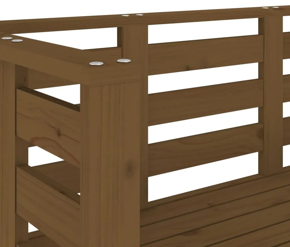 Banco de jardim 111,5x53x71 cm pinho maciço castanho-mel
