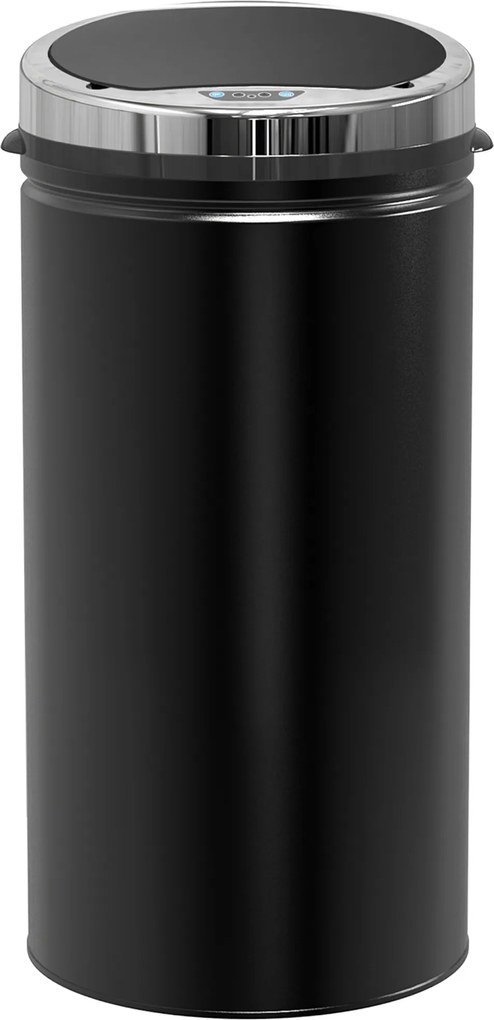Caixote do lixo automático de 42 L, caixote do lixo de cozinha em aço galvanizado com sensor de movimento e cesto interno removível, preto