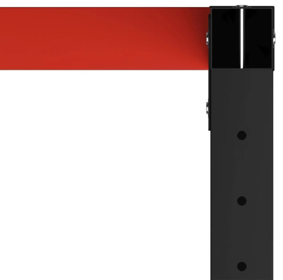 Estrutura banco de trabalho 120x57x79 cm metal preto e vermelho