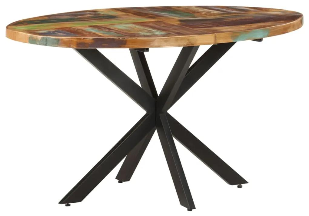 Mesa de jantar 140x80x75 cm madeira recuperada maciça