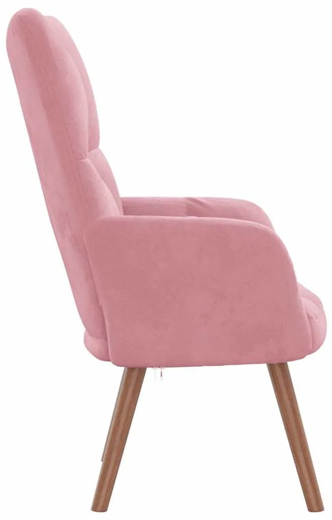 Cadeira de descanso veludo rosa
