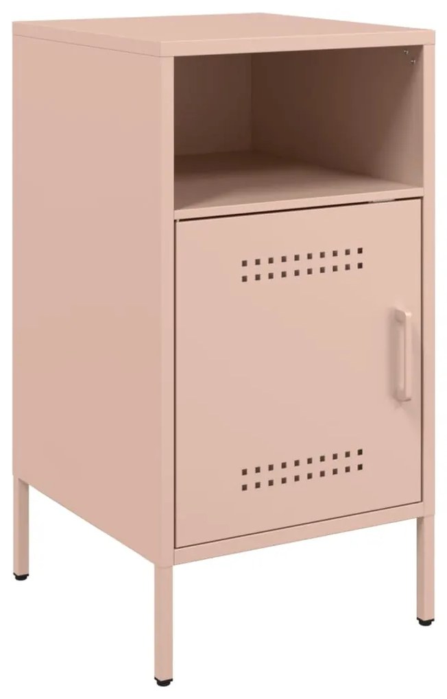 Mesas de cabeceira 2 pcs 36x39x68 cm aço rosa