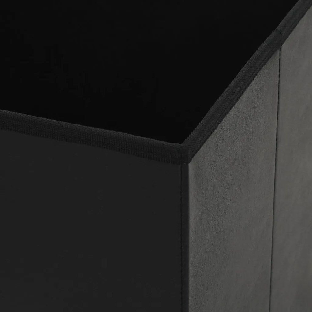 Banco de arrumação dobrável couro artificial preto