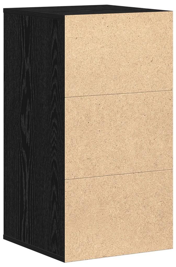 Cômoda de Canto Preto Carvalho 40x41x76 cm Madeira Derivada