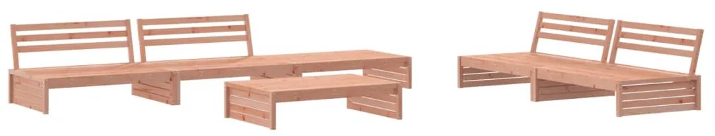 6 pcs conj. lounge jardim c/ almofadões madeira douglas maciça