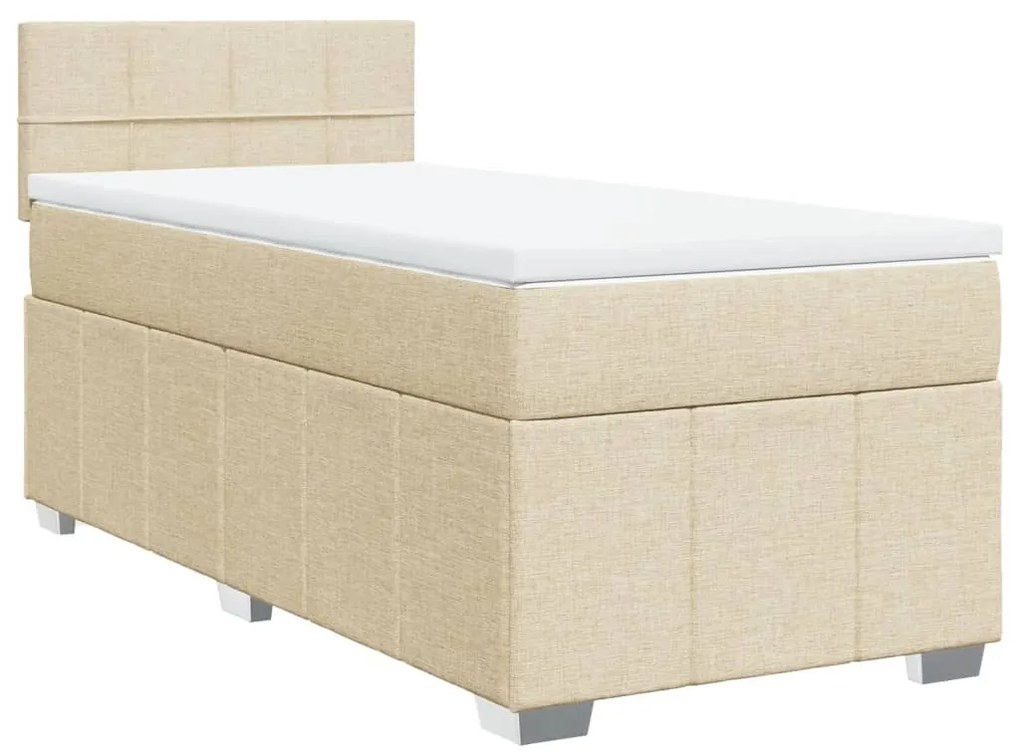 Cama com molas/colchão 90x190 cm tecido cor creme