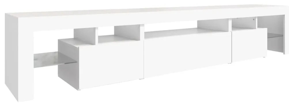 Móvel de TV com luzes LED 215x36,5x40 cm branco