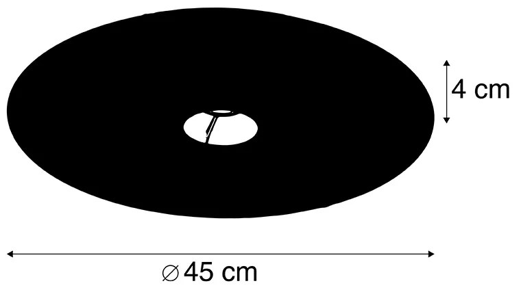 Abajur plano de veludo verde com dourado 45 cm