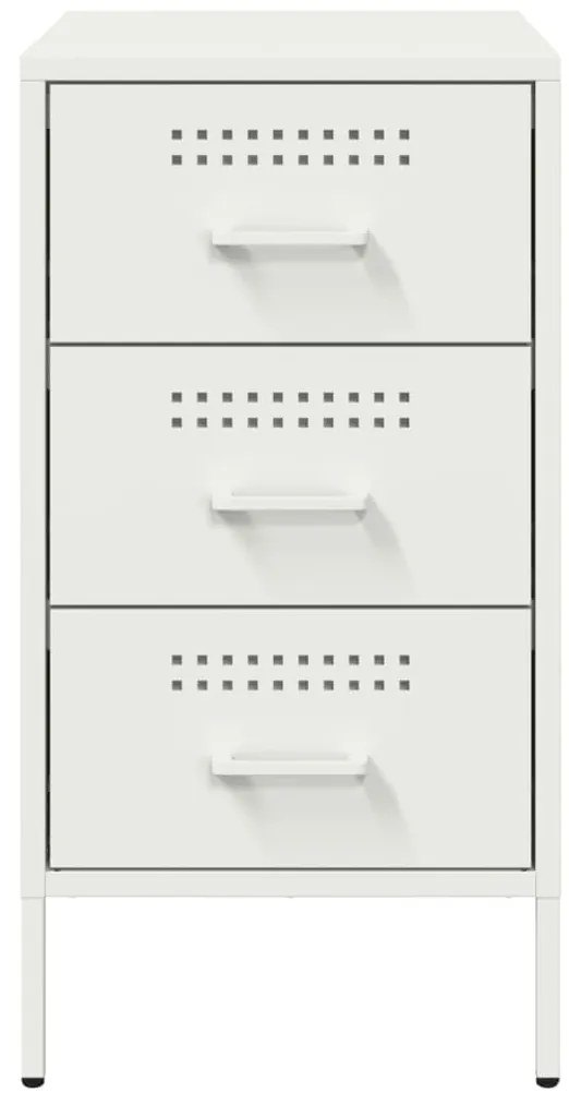 Mesa de cabeceira 36x39x68 cm aço branco