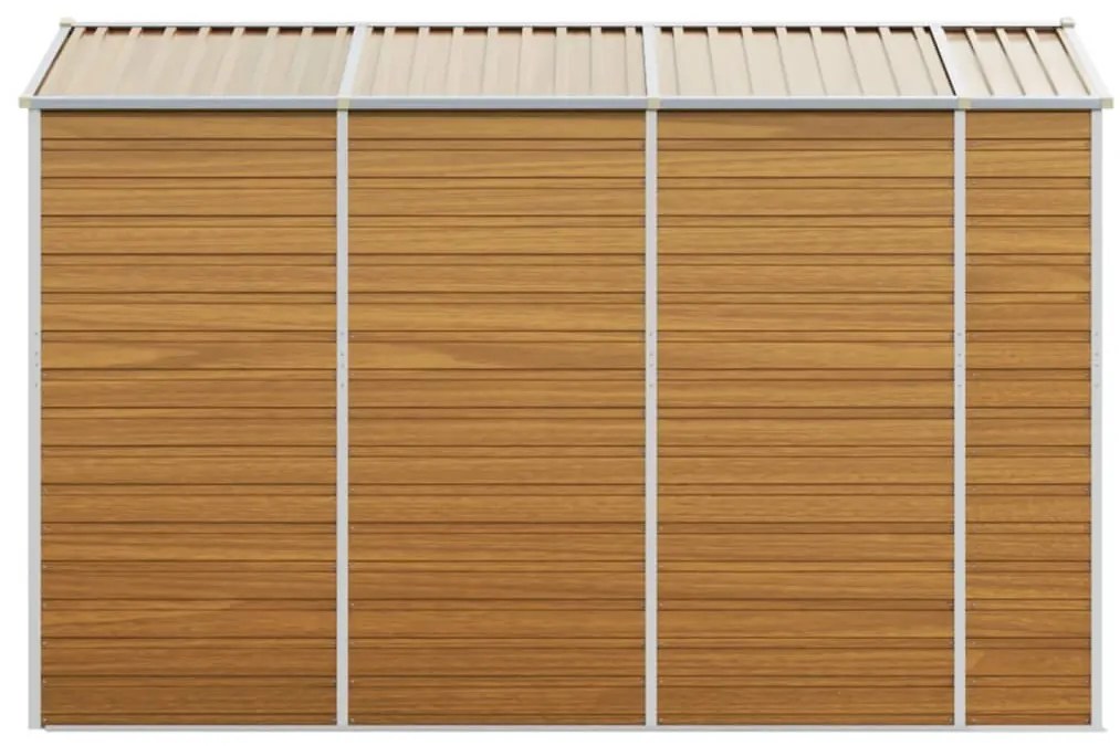 Abrigo de jardim 191x300x198 cm aço galvanizado castanho-claro