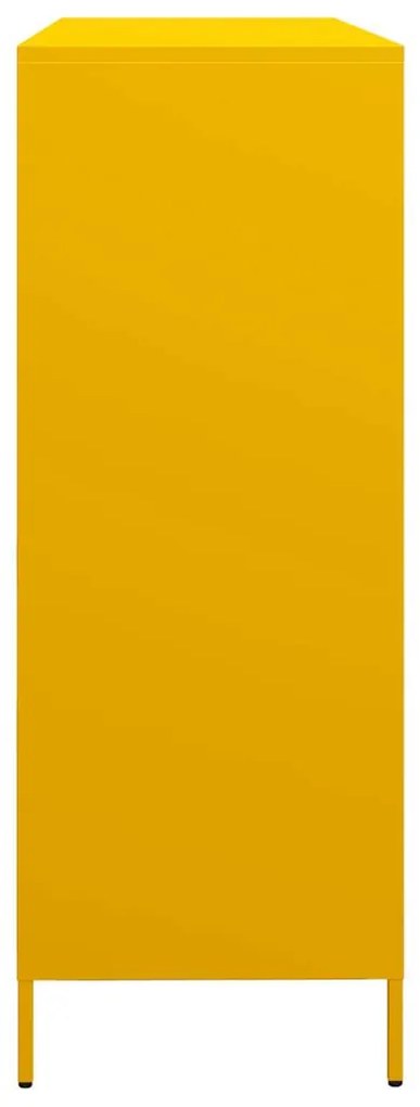 Aparador 135x39x103,5 cm aço laminado a frio amarelo mostarda