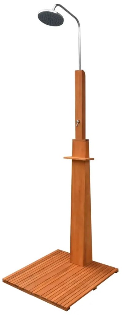 vidaXL Chuveiro exterior madeira eucalipto e aço