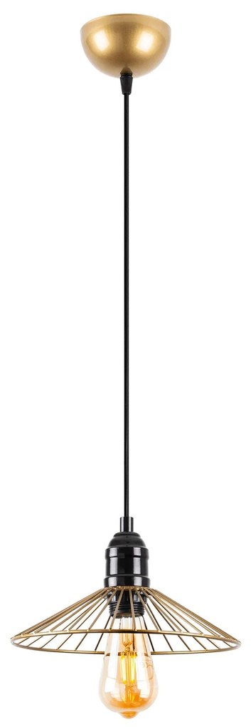 Candeeiro de Teto Kila – Dourado Brilhante – 25 x 25 x 114 cm