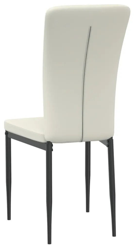 Cadeiras de jantar 2 pcs veludo cor creme