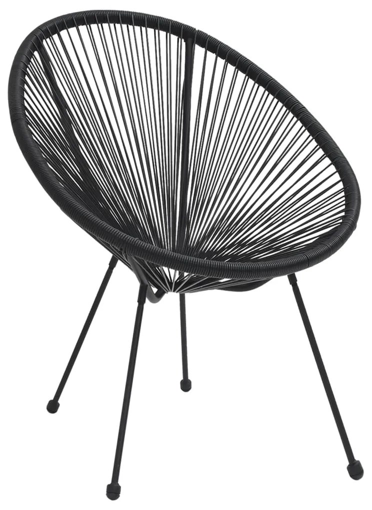 Cadeiras lua para jardim 2 pcs vime preto