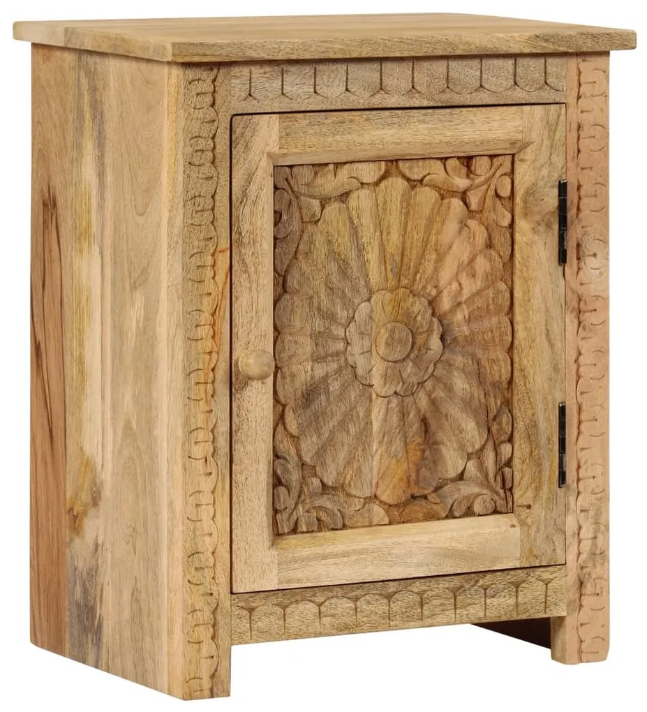 vidaXL Mesa de cabeceira em madeira de mangueira maciça 40x30x50 cm