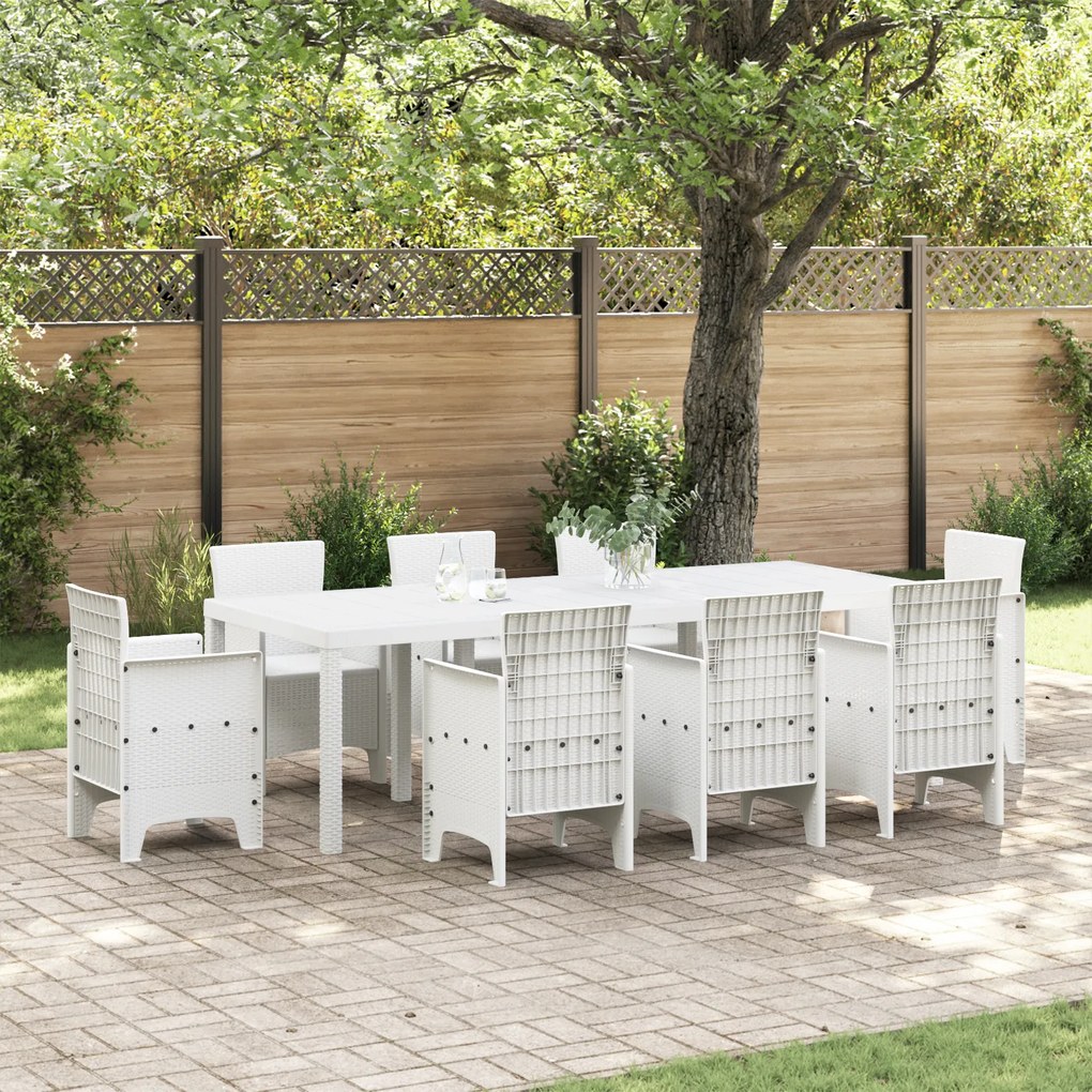 Mesa de Jardim vidaXL Branca 250x100x73 cm em Polirattan