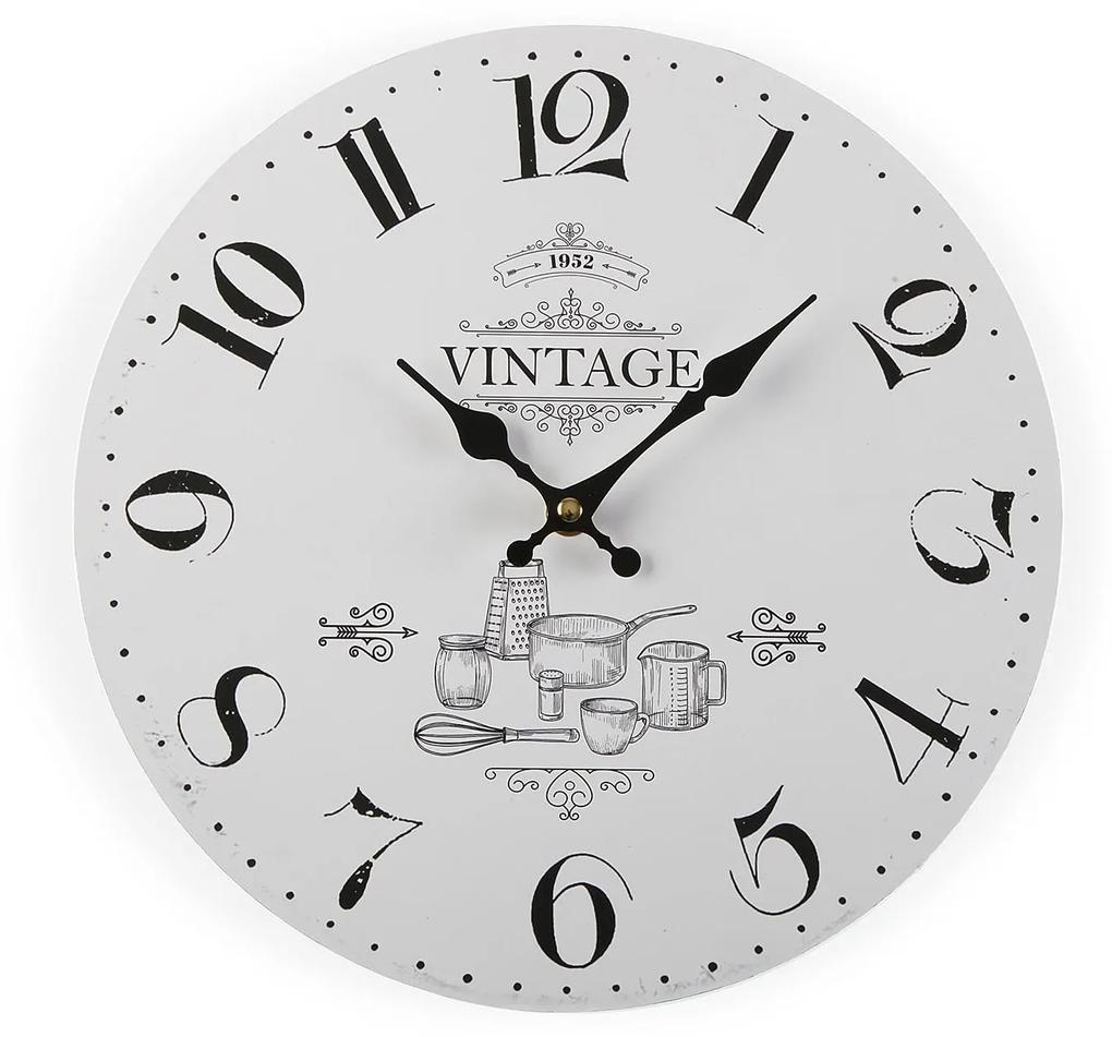 Relógio de Parede Versa Adele Vintage Madeira (4 x 29 x 29 cm)