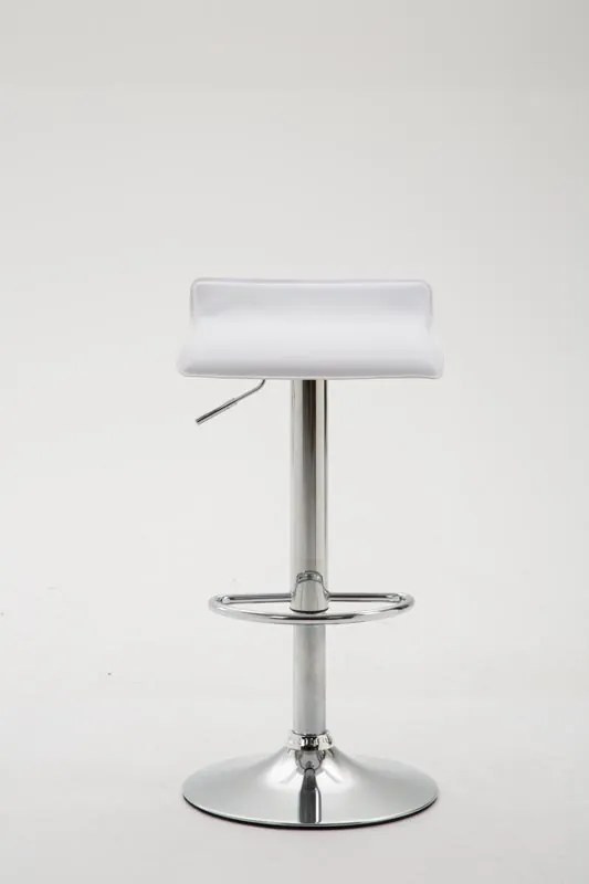 Banco de bar Dyn em couro sintético e com estrutura cromada 36 x 64-84 x 39 cm Branco