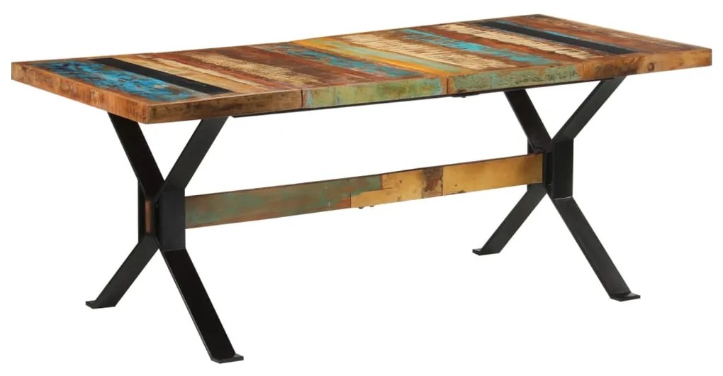 Mesa de jantar 180x90x73 cm madeira recuperada maciça