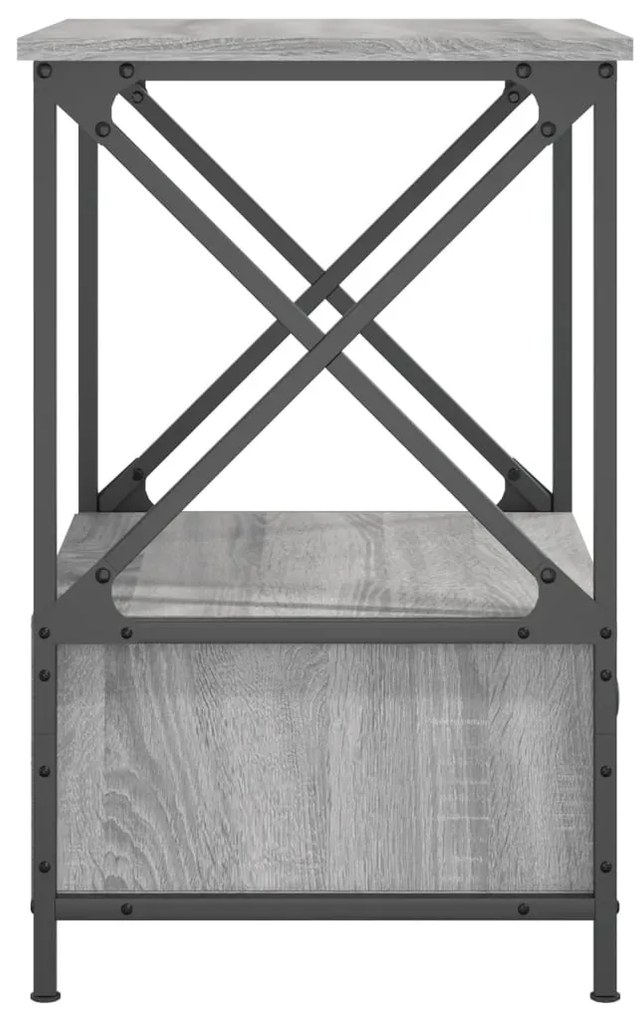 Mesas de cabeceira 2pcs derivados de madeira cinza sonoma