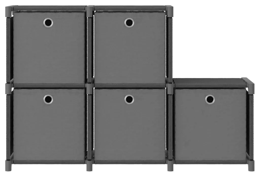 Unidade prateleira 5 cubos c/ caixas 103x30x72,5cm tecido cinza