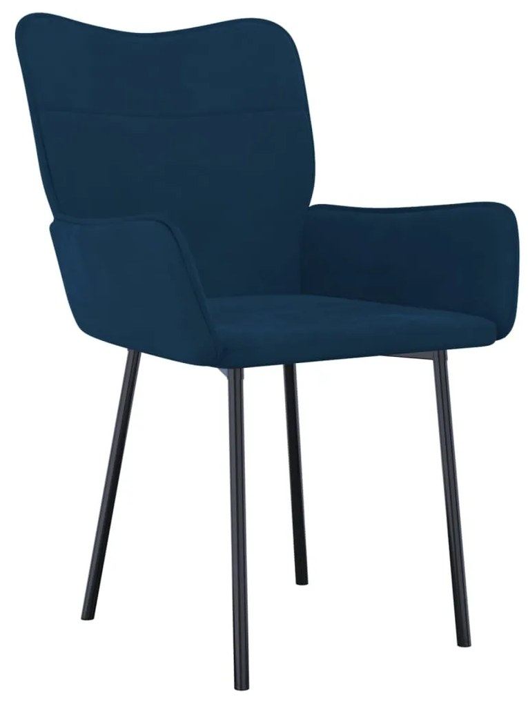 Cadeiras de jantar 2 pcs veludo azul