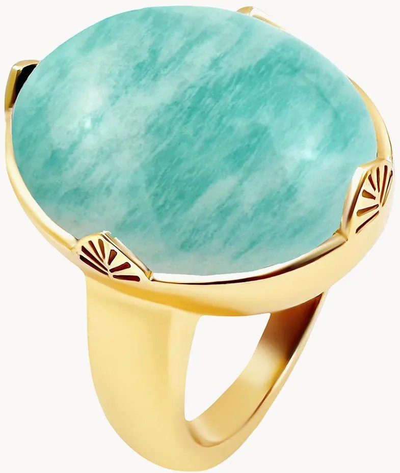 Anel banhado a ouro com amazonite Neo
