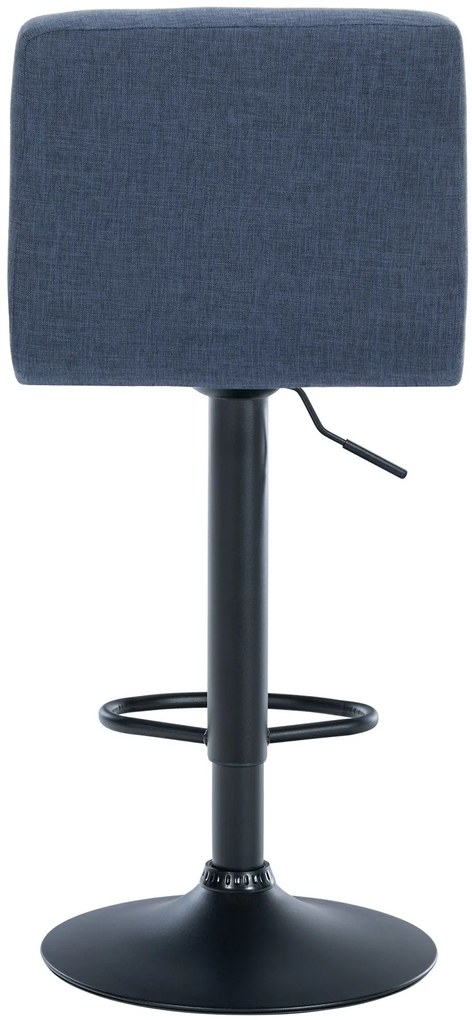 Banco de bar Calma em tecido com estrutura preta 46 x 94-114 x 47 cm Azul