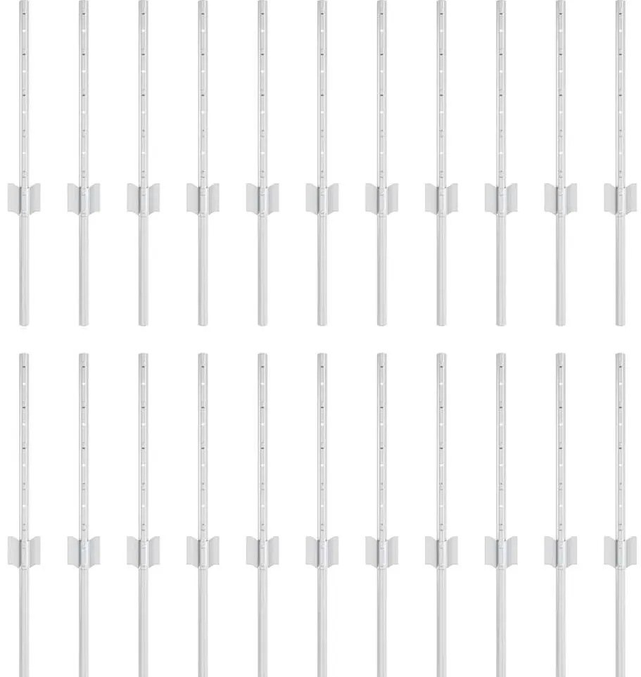 Postes de Cerca 22 pcs Prateado 50 x 0.4 m Aço galvanizado