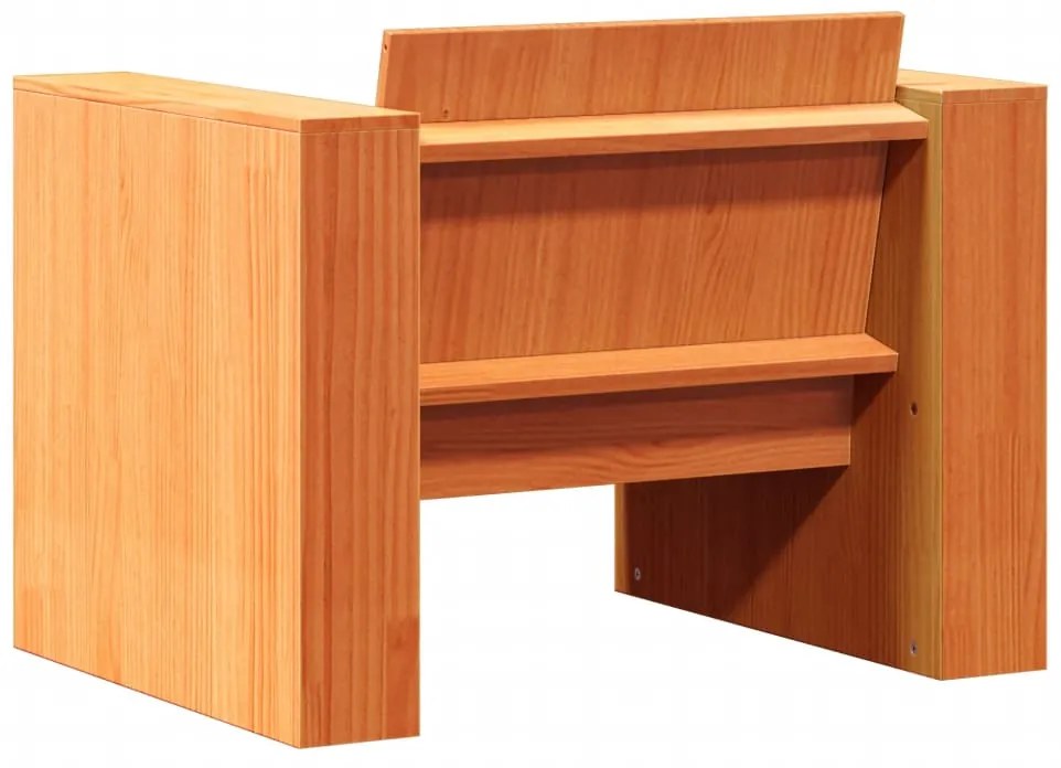 2 pcs conjunto lounge de jardim pinho maciço castanho-mel