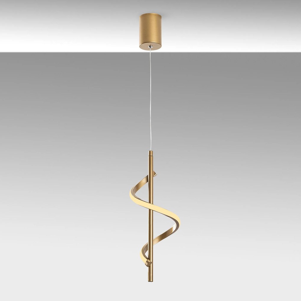 Candeeiro de Teto Likma – Dourado – 16x50-100x16 cm