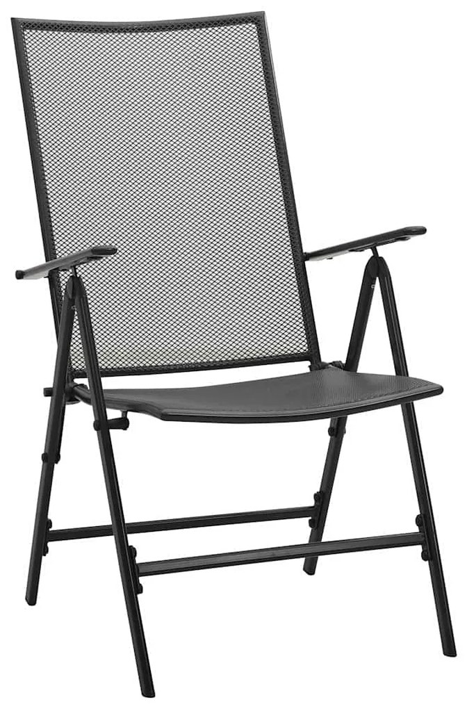 Conjunto de Jantar para Jardim 7 pcs Antracite Tamanho padrão