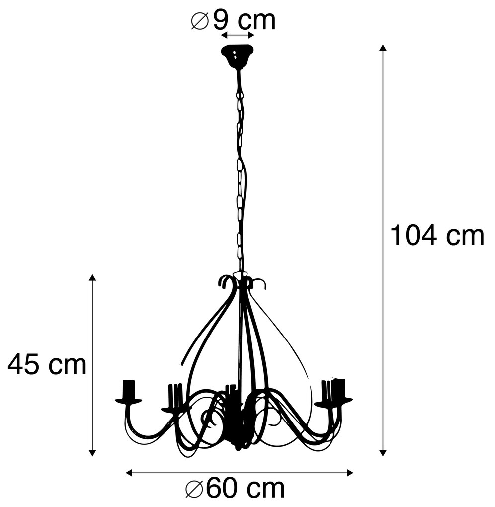 Candelabro clássico ouro antigo 5 luzes - Giuseppe 5 Clássico / Antigo