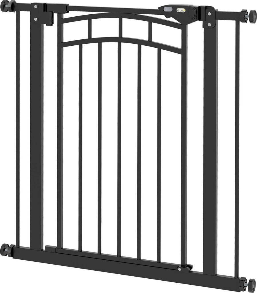 Barreira de segurança para cães, extensível, com duplo bloqueio, 74-80 x 76 cm, preta