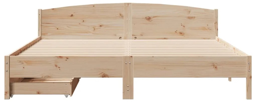 Cama sem colchão 200x200 cm madeira de pinho maciça