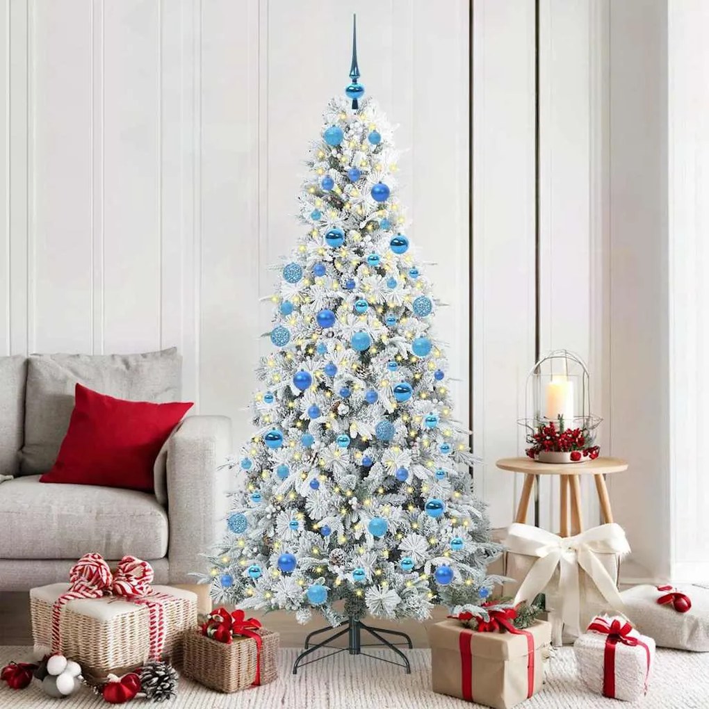 vidaXL Árvore de Natal Articulada Artificial Branco 180 cm PE e PVC