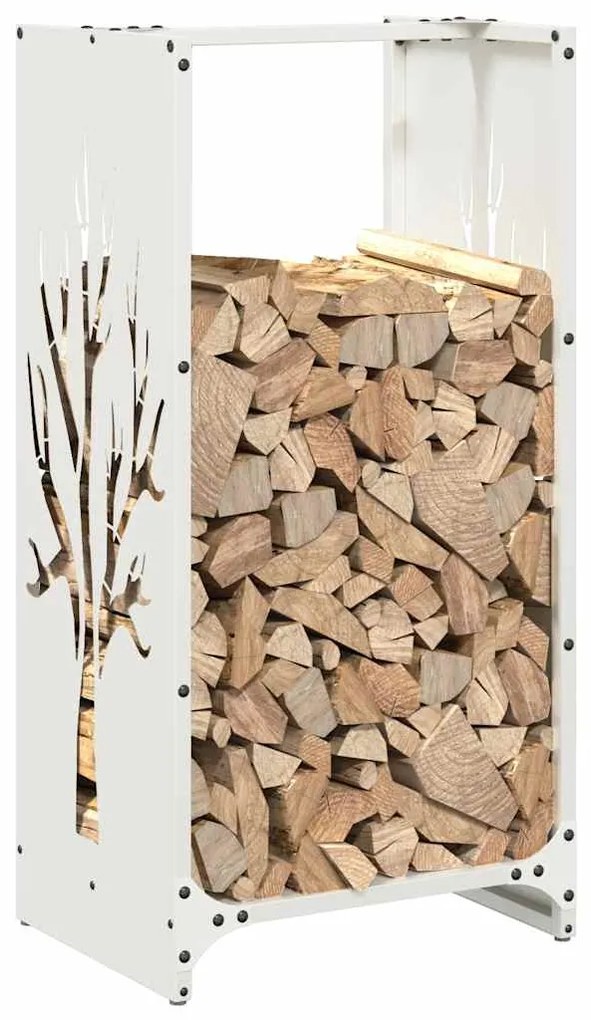 Suporte para lenha 40x30x80 cm aço laminado a frio branco