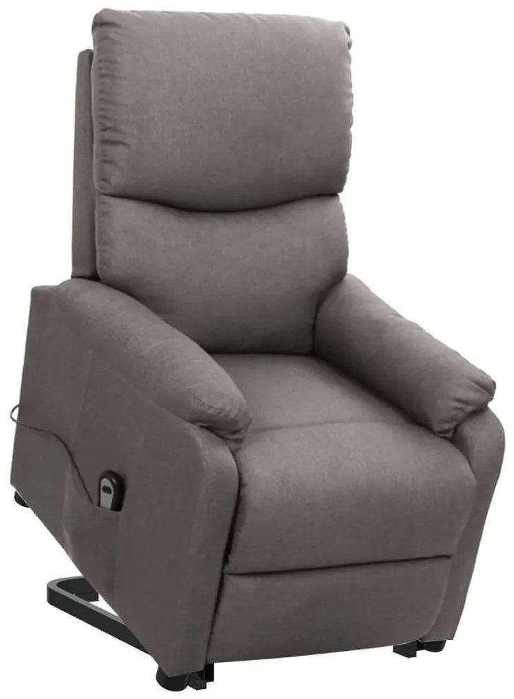 vidaXL Poltrona elevatória tecido cinzento-claro