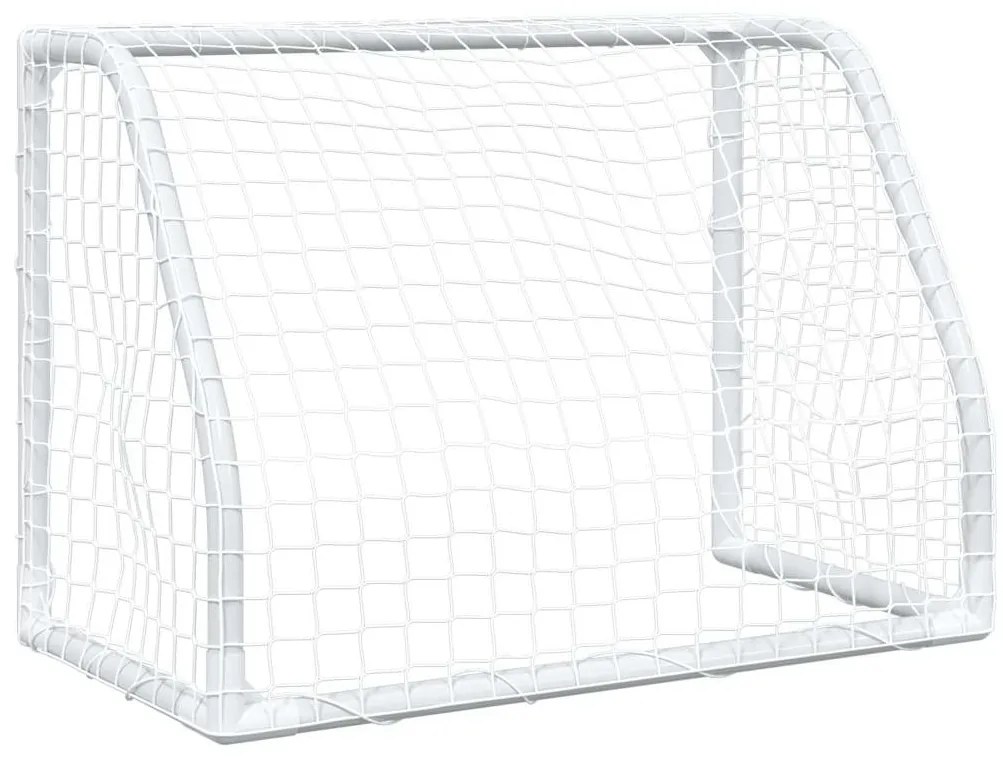 Baliza futebol infantil 2 pcs c/ bola 64x35x48 cm metal branco