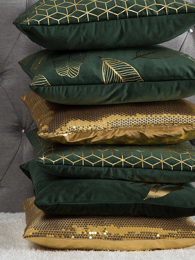 Conjunto de 2 almofadas decorativas verde escuro 45 x 45 cm FREESIA Beliani