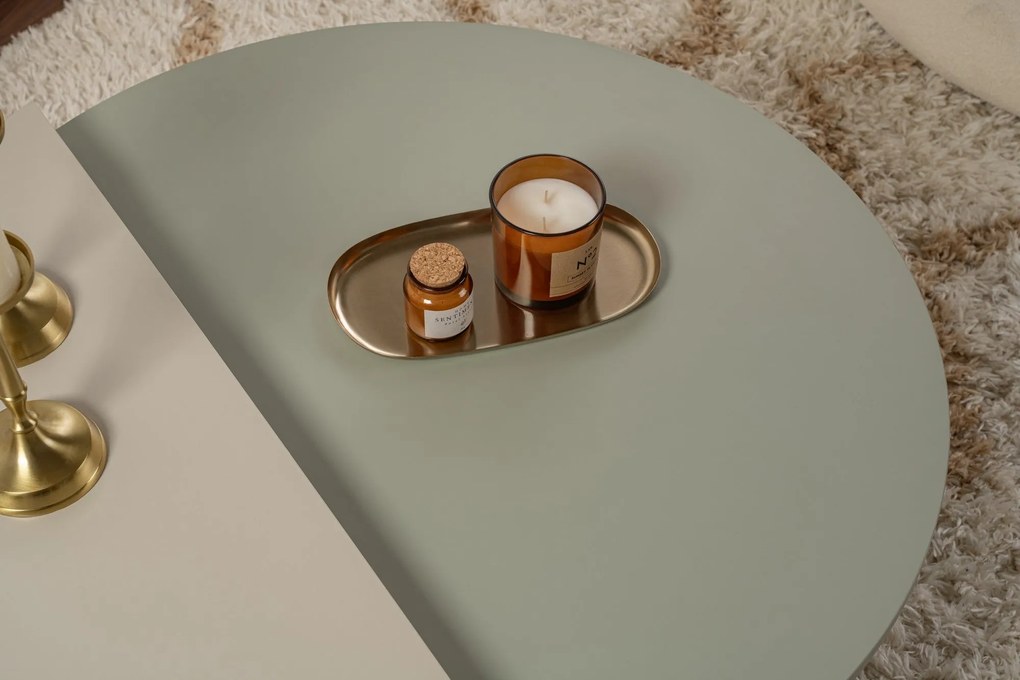 Mesa de Café Orion – Verde Cinza e Arenito – 90x30x60cm e 85x35x30cm