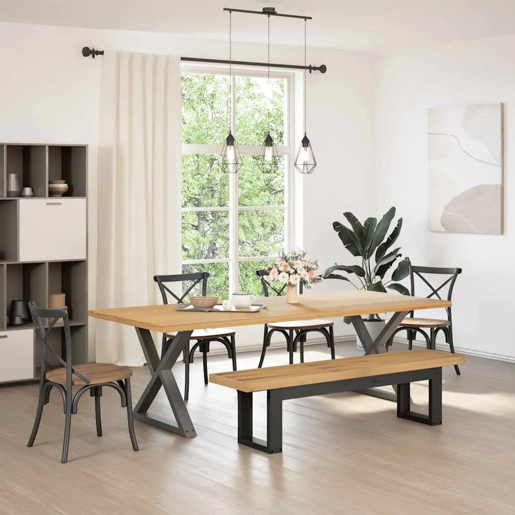 Banco de jantar NOAIN pernas forma U 180x40x45 cm pinho maciço