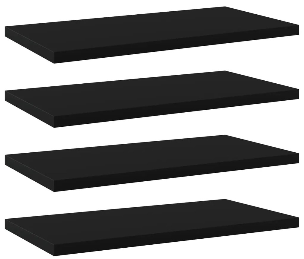 Prateleiras para estante 4 pcs 40x20x1,5cm contraplacado preto