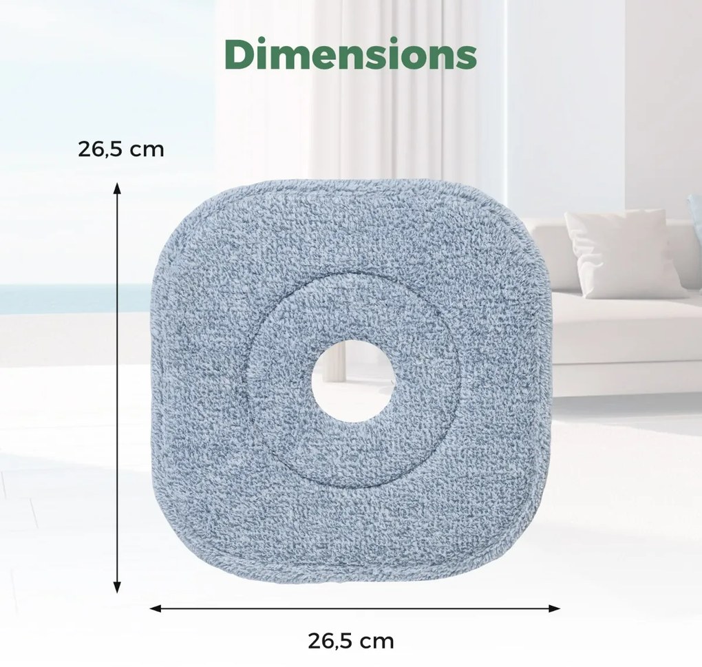 Conjunto de 6 peças de cabeças de esfregona de substituição Mopa de substituição para esfregona de microfibra Mopa de limpeza removível e lavável Cinz