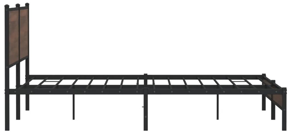 Estrutura cama sem colchão 200x200cm metal carvalho castanho