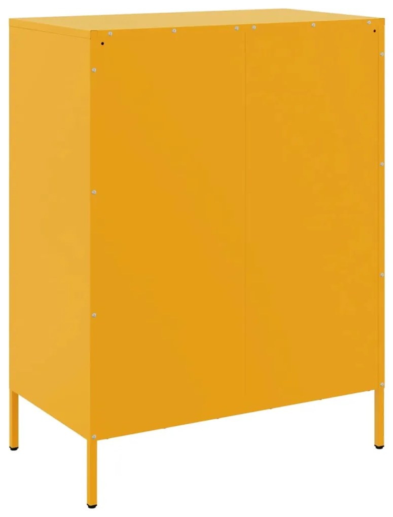 Aparador 68x39x89 cm aço amarelo mostarda